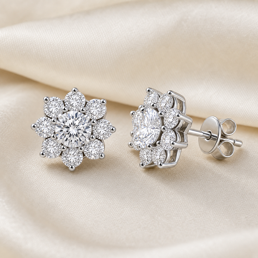 Liora™ Floral Moissanite Stud Earrings