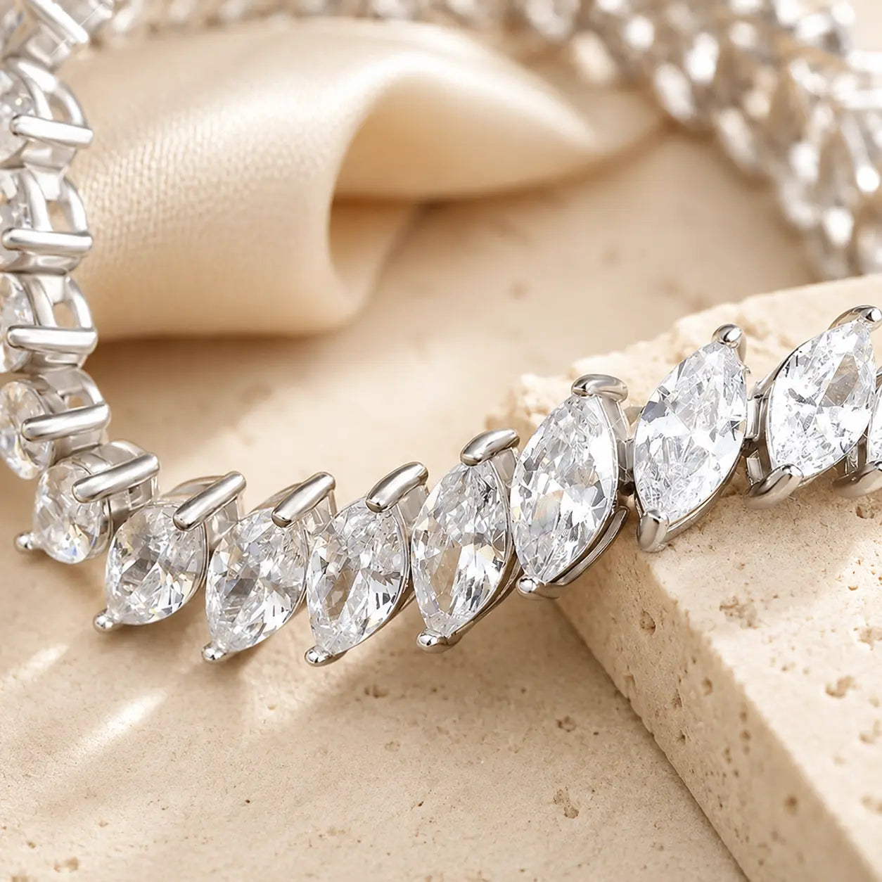 Maelis™ Marquise-Cut Moissanite Tennis Bracelet for Women