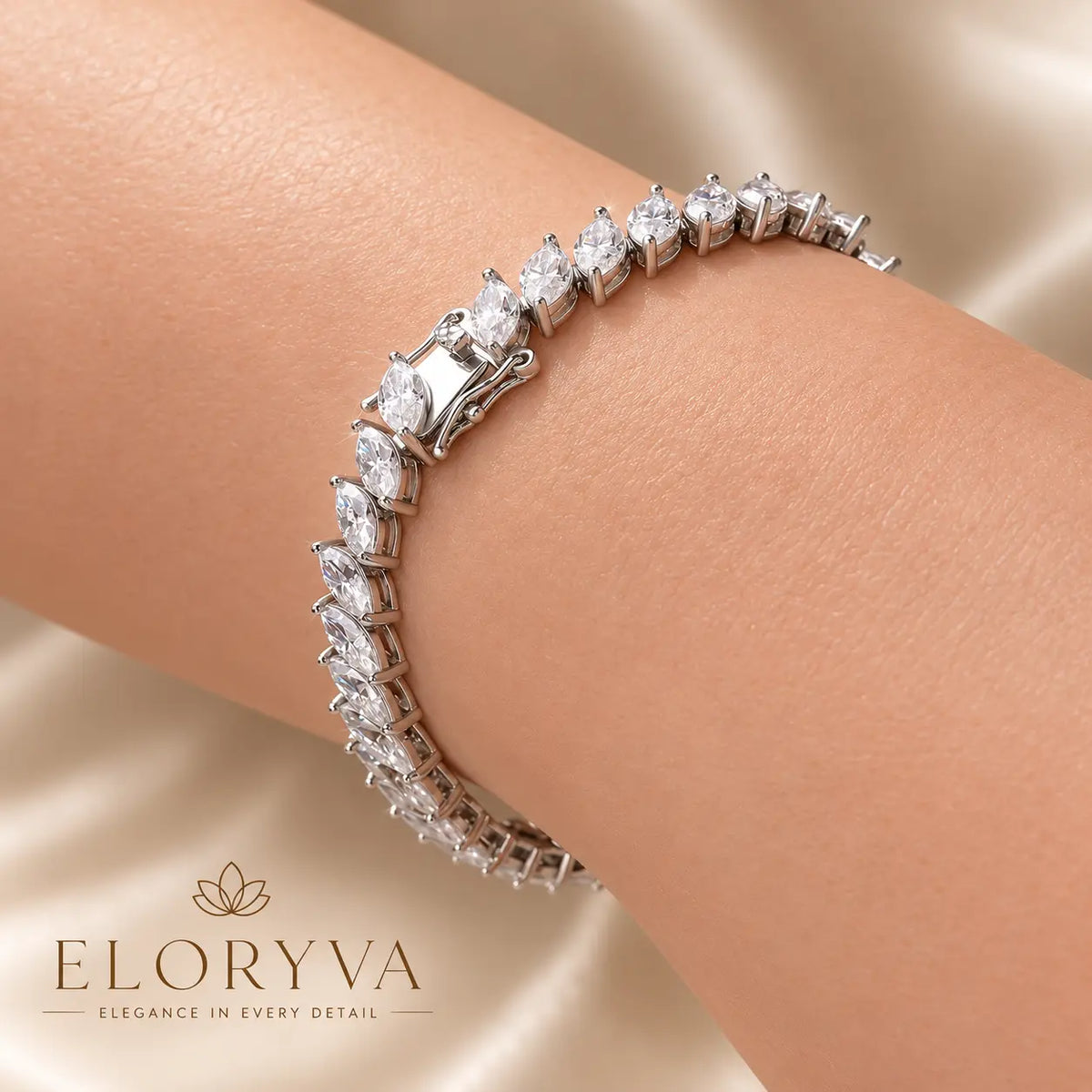 Maelis™ Marquise-Cut Moissanite Tennis Bracelet for Women