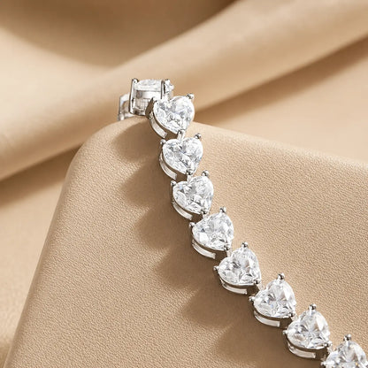 Amelisse™ Heart-Cut Moissanite Tennis Bracelet for Women