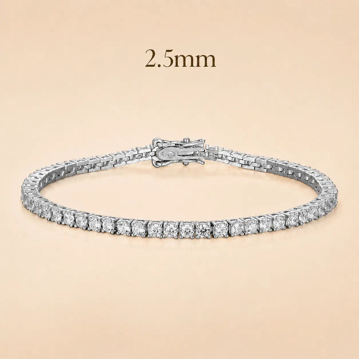 Cirelle™ 2.5mm round moissanite tennis bracelet for women featuring brilliant stones in S925 sterling silver.