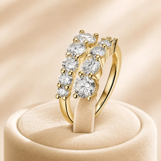 Ainsley™ Double-Row Moissanite Wrap Ring